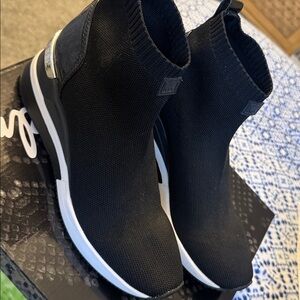 MK Black Knit High-Top Sneakers